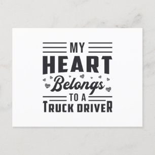 Trucker's vrouw Mijn hart is van een vrachtwagench Briefkaart
