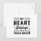 Trucker's vrouw Mijn hart is van een vrachtwagench Briefkaart (Voorkant / Achterkant)