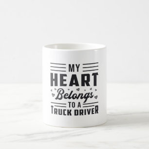 Trucker's vrouw Mijn hart is van een vrachtwagench Koffiemok