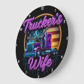 Trucker's vrouw: Neon Flag Glow Grote Klok (Hoek)