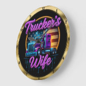 Trucker's vrouw: Neon Flag, Gold Rim Grote Klok (Hoek)