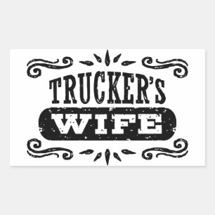 Trucker's vrouw rechthoekige sticker