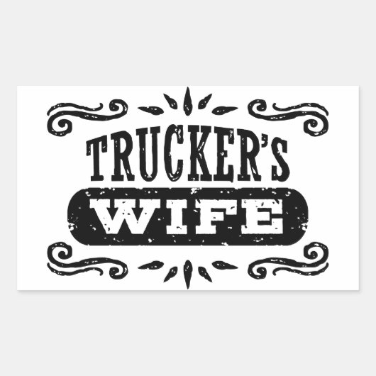 Trucker's vrouw rechthoekige sticker (Voorkant)