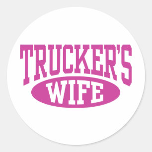 Trucker's vrouw ronde sticker
