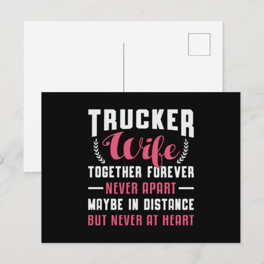 Truckers vrouw samen voor altijd nooit uit elkaar  briefkaart (Voorkant / Achterkant)