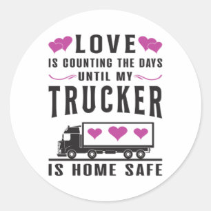 Truckers Vrouw Trucker Vrouw Liefde Truck Gift Ide Ronde Sticker