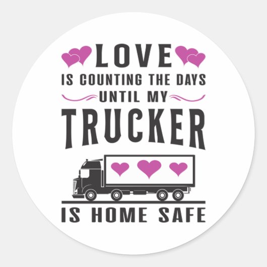 Truckers Vrouw Trucker Vrouw Liefde Truck Gift Ide Ronde Sticker (Voorkant)