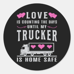 Truckers Vrouw Trucker Vrouw Liefde Truck Grappig  Ronde Sticker