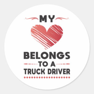 Truckers Vrouw Trucker Vrouw Truck Liefde Gift Ide Ronde Sticker