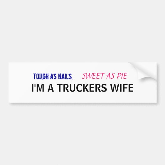Truckers Wife Bumpersticker (Voorkant)