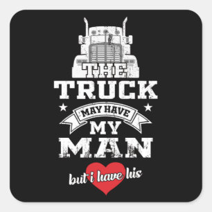 Truckers Wife Truck Driver Truckers Love Gift Idee Vierkante Sticker