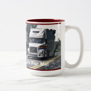 TRUCKERS WITTE VRACHTWAGEN GROTE RIG KOFFIEMOKKEN TWEEKLEURIGE KOFFIEMOK