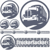 TruckerSucker - u snijdt vinyl Bumpersticker blad Sticker (Voorkant)