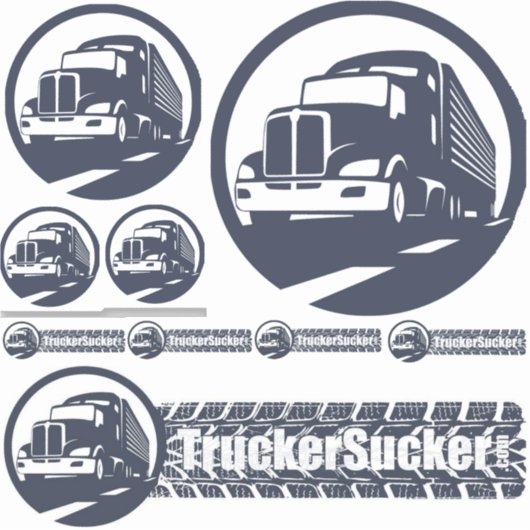 TruckerSucker - u snijdt vinyl Bumpersticker blad Sticker (Voorkant)