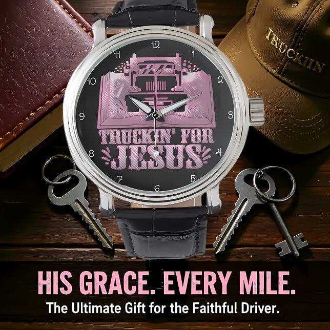 Truckin' For Jesus: Pink Faith Horloge (Creator heeft geüpload)