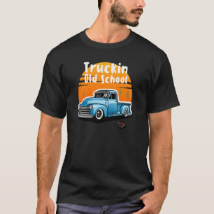 Truckin Old School Retro Pickup Truck Cact T-shirt