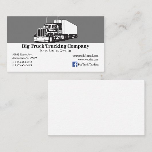 Trucking Company Visitekaartje (Voorkant / Achterkant)