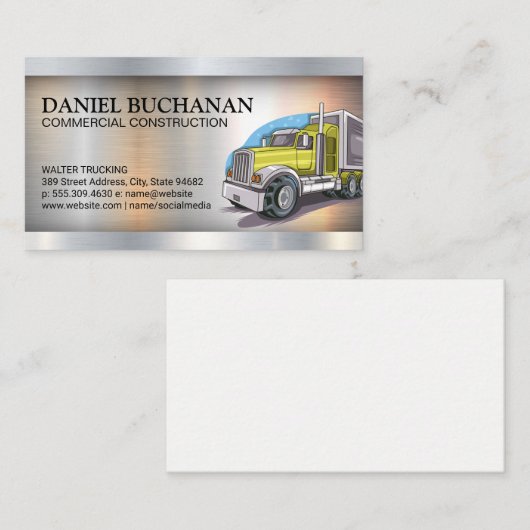 Trucking Illustration | Driver Transport Visitekaartje (Voorkant / Achterkant)