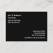 Trucking in grote verkoopvorm visitekaartje (Achterkant)