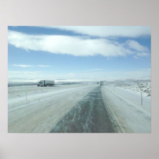 Trucking Interstate 80 Wyoming USA Poster