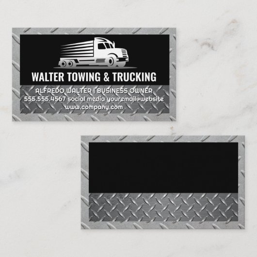 Trucking Logo | Stalen Afwerking | Logistiek  Visitekaartje (Voorkant / Achterkant)