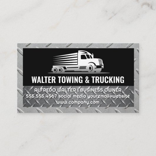 Trucking Logo | Stalen Afwerking | Logistiek  Visitekaartje (Voorkant)