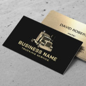 Trucking Service Modern Gold Semi Truck Zwart Visitekaartje