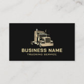 Trucking Service Modern Gold Semi Truck Zwart Visitekaartje (Voorkant)
