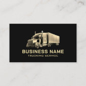 Trucking Service Moderne Zwart & Goud Semi Truck Visitekaartje (Voorkant)