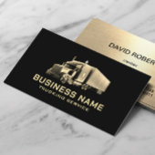 Trucking Service Moderne Zwart & Goud Semi Truck Visitekaartje