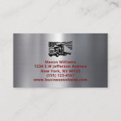 Trucking Transport Metal Design Trucker Company Visitekaartje (Achterkant)