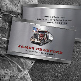 Trucking Transport Metal Log Trucker Company Visitekaartje