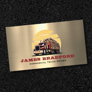 Trucking Transport Metal Log Trucker Company Visitekaartje