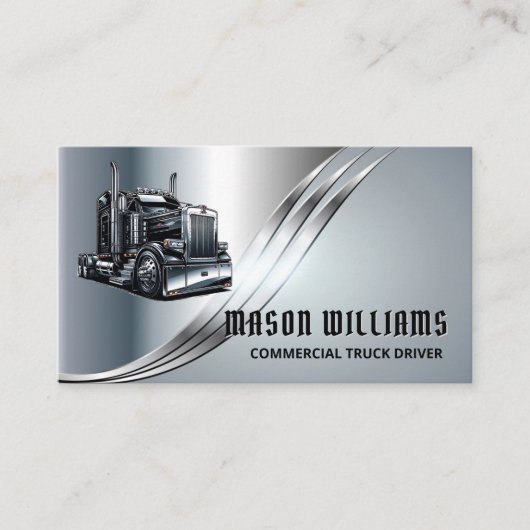 Trucking Transport Trucker Company Metaal Visitekaartje (Voorkant)