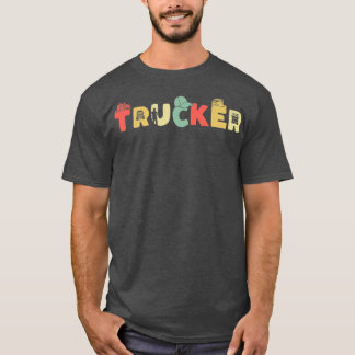 Trucking van de vrachtwagenchauffeur van de Retro  T-shirt
