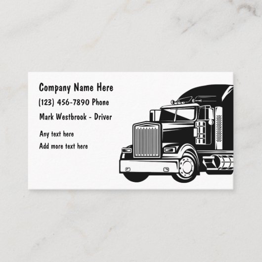 Trucking Visitekaartje Moderne Sjabloon (Voorkant)