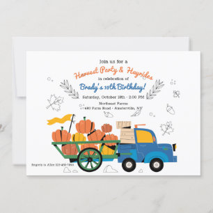 Truckload van Pumpkins Harvest Invitation Kaart
