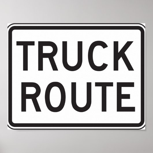 Truckroute-bord Poster (Voorkant)