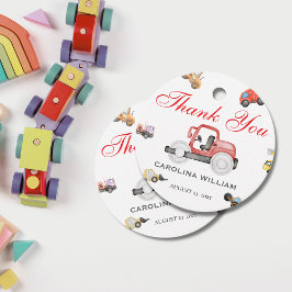 Trucks baby in aanbouw baby shower bedankjes labels