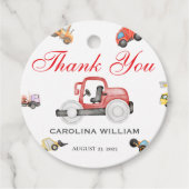 Trucks baby in aanbouw baby shower bedankjes labels (Voorkant)