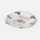 Trucks baby in aanbouw baby shower papieren bordje (Gekanteld)