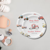 Trucks baby in aanbouw baby shower papieren bordje