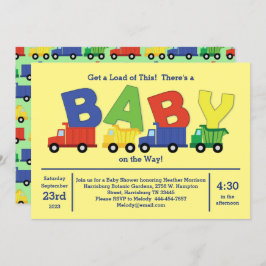Trucks Baby shower Dump Truck Boy Kaart
