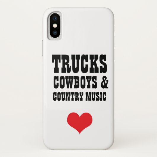 Trucks Cowboys & Country Music iPhone X Hoesje (Achterkant)