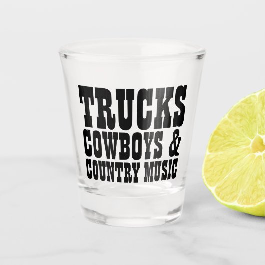 Trucks Cowboys Country Music Shot Glas (Voorkant)