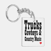 Trucks Cowboys & Country Music Sleutelhanger (Voorkant Links)