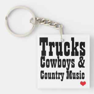 Trucks Cowboys & Country Music Sleutelhanger