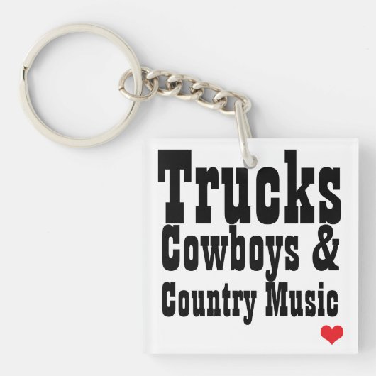 Trucks Cowboys & Country Music Sleutelhanger (Voorkant)