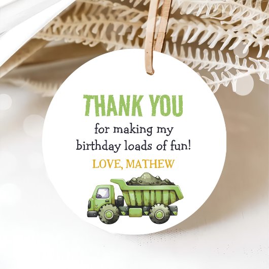 Trucks & Diggers Bouw 1e verjaardag Bedankjes Labels