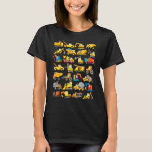 Trucks Excavator Cement Truck Bulldozer Constructi T-shirt